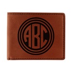 Round Monogram Leatherette Bifold Wallet (Personalized)