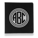 Round Monogram Leather Binder - 1" - Black (Personalized)