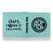 Round Monogram Leather Binder - 1" - Teal - Back Spine Front View