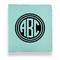 Round Monogram Leather Binders - 1" - Teal - Front View
