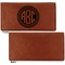 Round Monogram Leather Checkbook Holder Front and Back Single Sided - Apvl