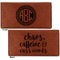 Round Monogram Leather Checkbook Holder Front and Back