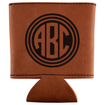 Round Monogram Leatherette Can Sleeve (Personalized)