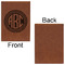 Round Monogram Leatherette Journal - Large - Single Sided - Front & Back View