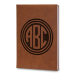 Round Monogram Leatherette Journal - Large - Double-Sided (Personalized)