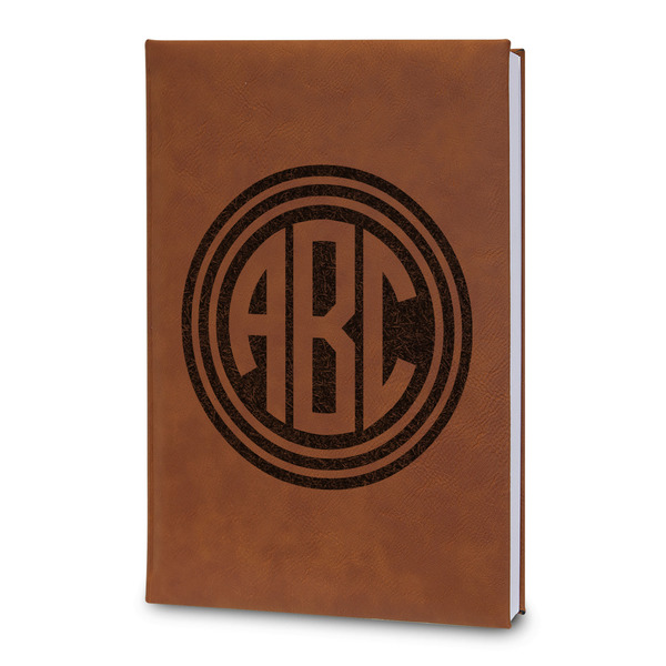 Custom Round Monogram Leatherette Journal - Large - Double-Sided (Personalized)