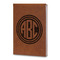 Round Monogram Leatherette Journals - Large - Double Sided - Angled View