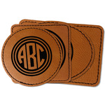 Round Monogram Faux Leather Iron On Patch (Personalized)