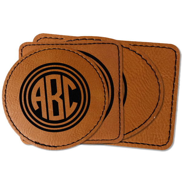 Custom Round Monogram Faux Leather Iron On Patch (Personalized)