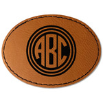 Round Monogram Faux Leather Iron On Patch - Oval (Personalized)