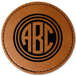 Round Monogram Faux Leather Iron On Patch - Round (Personalized)