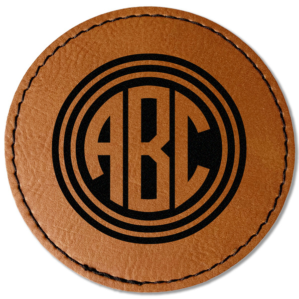 Custom Round Monogram Faux Leather Iron On Patch - Round (Personalized)