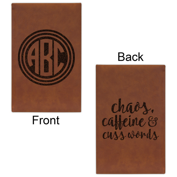 Round Monogram Leatherette Sketchbooks - Small - Double Sided - Front & Back View