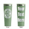 Round Monogram Light Green RTIC Everyday Tumbler - 28 oz. - Front and Back