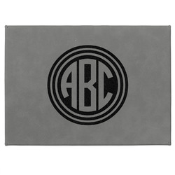 Round Monogram Gift Box w/ Engraved Leather Lid - Medium (Personalized)