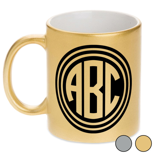 Round Monogram Metallic Mugs