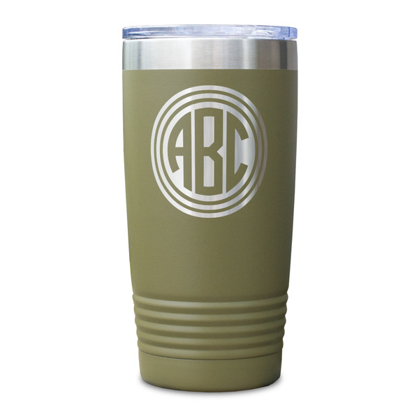 Round Monogram Olive Polar Camel Tumbler - 20oz - Single Sided - Approval
