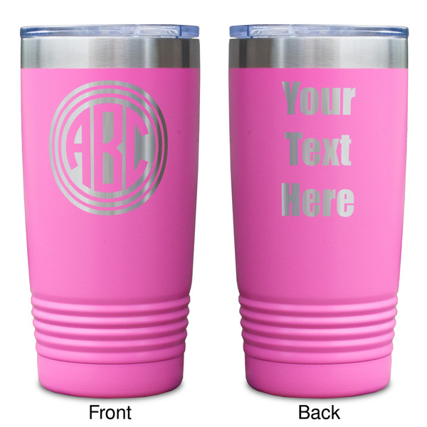 Round Monogram Pink Polar Camel Tumbler - 20oz - Double Sided - Approval