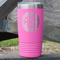 Round Monogram 20 oz Stainless Steel Tumbler - Pink - Single-Sided (Personalized)