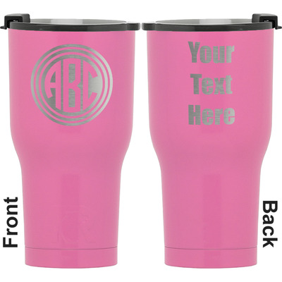 Round Monogram RTIC Tumbler - Pink - Engraved Front & Back (Personalized)