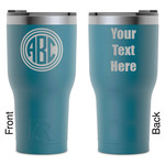 Round Monogram RTIC Tumbler - Dark Teal - Laser Engraved - Double-Sided (Personalized)