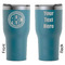 Round Monogram RTIC Tumbler - Dark Teal - Double Sided - Front & Back