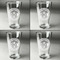 Round Monogram Set of Four Engraved Beer Glasses - Individual View