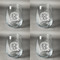 Round Monogram Set of Four Personalized Stemless Wineglasses (Approval)