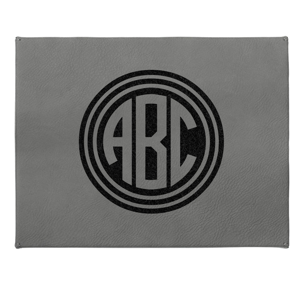 Round Monogram Small Engraved Gift Box with Leather Lid - Approval