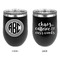 Round Monogram Stainless Wine Tumblers - Black - Double Sided - Approval