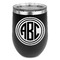 Round Monogram Stainless Wine Tumblers - Black - Single Sided - Front
