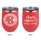 Round Monogram Stainless Wine Tumblers - Coral - Double Sided - Approval