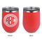 Round Monogram Stainless Wine Tumblers - Coral - Single Sided - Approval