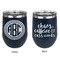 Round Monogram Stainless Wine Tumblers - Navy - Double Sided - Approval