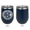 Round Monogram Stainless Wine Tumblers - Navy - Single Sided - Approval
