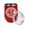 Round Monogram Stainless Wine Tumblers - Red - Double Sided - Alt View