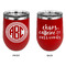 Round Monogram Stainless Wine Tumblers - Red - Double Sided - Approval