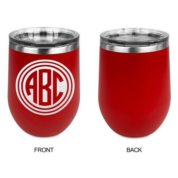 Round Monogram Stainless Wine Tumblers - Red - Single Sided - Approval