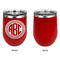 Round Monogram Stainless Wine Tumblers - Red - Single Sided - Approval