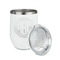 Round Monogram Stainless Wine Tumblers - White - Double Sided - Alt View