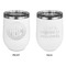 Round Monogram Stainless Wine Tumblers - White - Double Sided - Approval