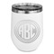 Round Monogram Stainless Wine Tumblers - White - Single Sided - Front