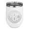 Round Monogram Stemless Stainless Steel Wine Tumbler - White - Single-Sided (Personalized)
