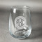 Round Monogram Stemless Wine Glass - Front/Approval
