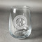 Round Monogram Stemless Wine Glass - Laser Engraved- Single (Personalized)