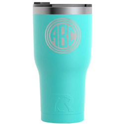 Round Monogram RTIC Tumbler - Teal - Engraved Front (Personalized)