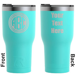 Round Monogram RTIC Tumbler - Teal - Engraved Front & Back (Personalized)