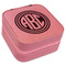 Round Monogram Travel Jewelry Boxes - Leather - Pink - Angled View