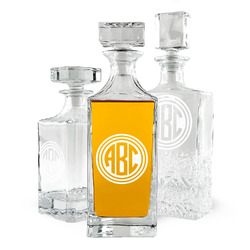 Round Monogram Whiskey Decanter - Laser Engraved (Personalized)