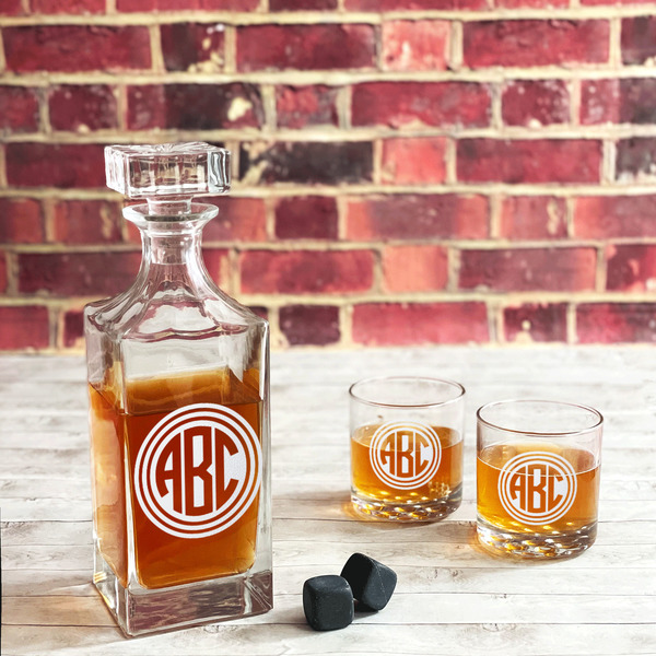 Round Monogram Whiskey Glass - In Context